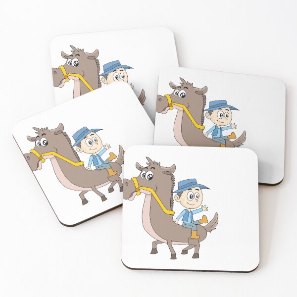Item preview, Happy Boy Riding Donkey Cartoon – Fun Farm Animal Illustration designed and sold by Pixelaire.