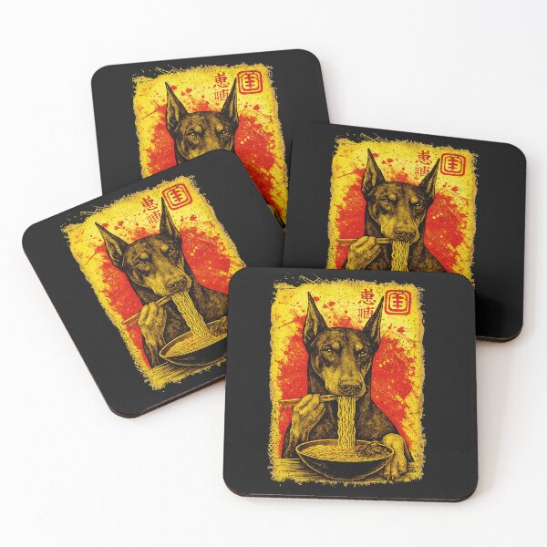 Item preview, DOBERMAN EATING RAMEN | Pets and Dogs lovers for Men and Women t-shirt designed and sold by panchiTWO.
