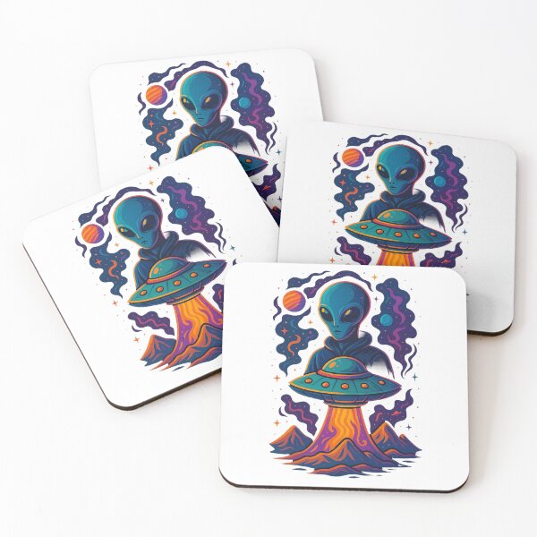 Item preview, Full Color Cosmic Alien Scene with UFO designed and sold by Khayallab .