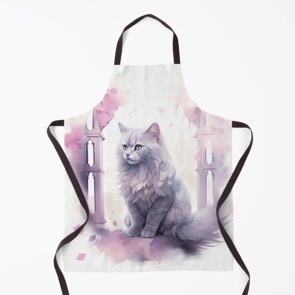 Item preview, Majestic Long-Haired Cat in Dreamy Watercolor Castle designed and sold by PaintbrushPlace.