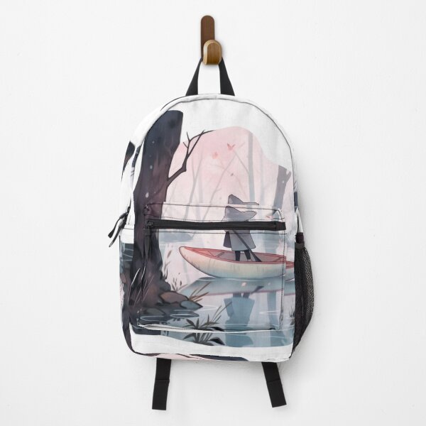 Item preview, Tranquil Boat Journey Through a Dreamy Forest designed and sold by PaintbrushPlace.