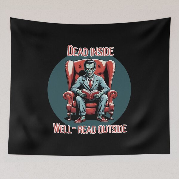 Item preview, Dead Inside, Well-Read Outside Zombie reading book designed and sold by Horror Dude.