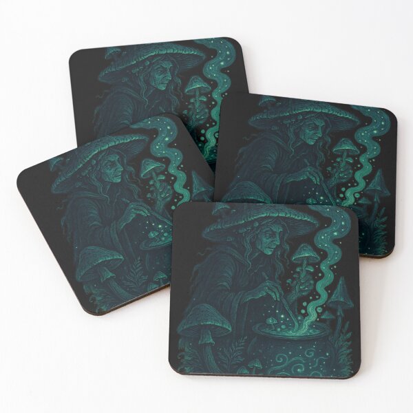 Item preview, Whimsical Mushroom Witch In Dark Waters designed and sold by shockSpot.