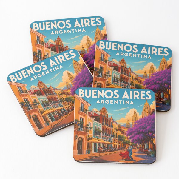Item preview, Buenos Aires Argentina Retro Travel postacard designed and sold by kacperartdesign.