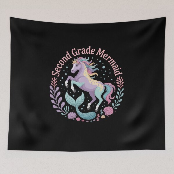 Item preview, Second Grade Mermaid Back To School with Magical Seahorse Unicorn Vibes designed and sold by Marpin91.