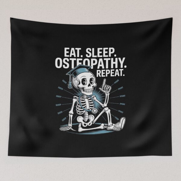 Item preview, Eat Sleep Osteopathy Repeat Skeleton Student designed and sold by osteopath shop.
