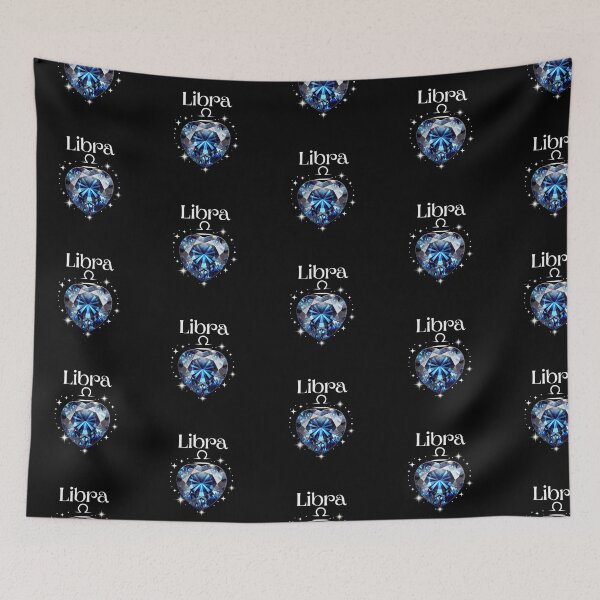Item preview, Libra zodiac Sign With Blue Sapphire Birthstone Heart and Stars designed and sold by zodiaczonez.