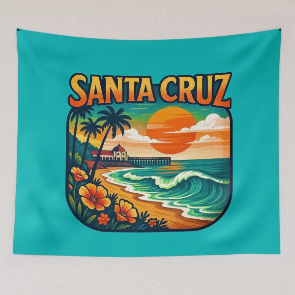 Item preview, Santa Cruz, California - Beach, Pier & Palms designed and sold by Myra365Art.