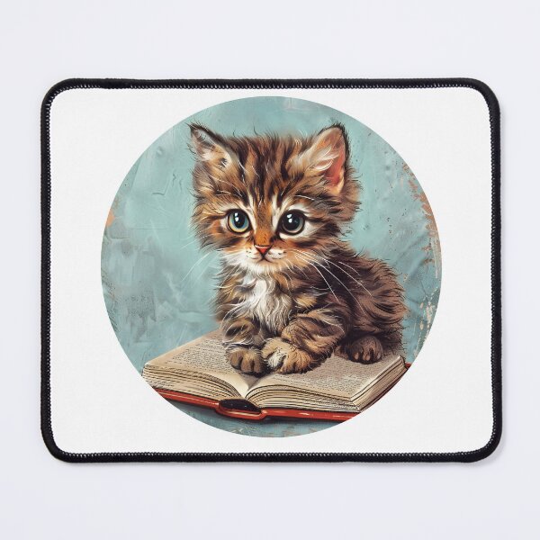 Item preview, Cute cat reading book children illustration designed and sold by AngelinaBezm.