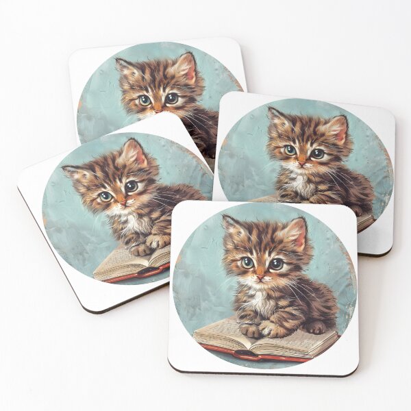 Item preview, Cute cat reading book children illustration designed and sold by AngelinaBezm.