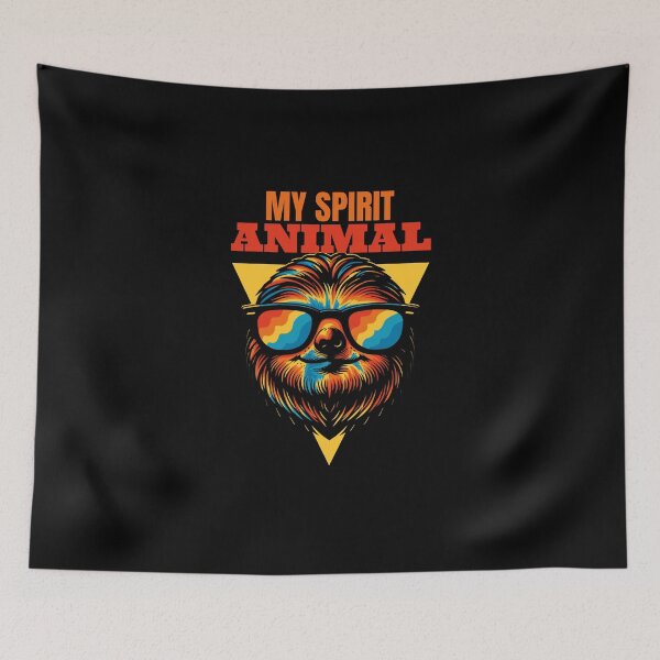 Item preview, My Spirit Animal Colorfun Retro Sloth designed and sold by dudelinart.