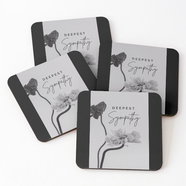 Item preview, DEEPEST SYMPATHY, CARD, FLORAL, B&W POPPY FLOWERS  designed and sold by AASparksDesigns.