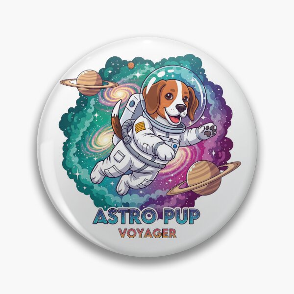Item preview, Astro Pup Voyager – Cute Cartoon Space Dog in Astronaut Suit designed and sold by ParaverseDasia.
