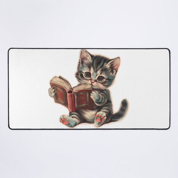 Item preview, Cute cat reading book retro children illustration designed and sold by Anbe_design.