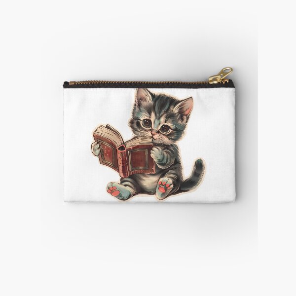 Item preview, Cute cat reading book retro children illustration designed and sold by AngelinaBezm.