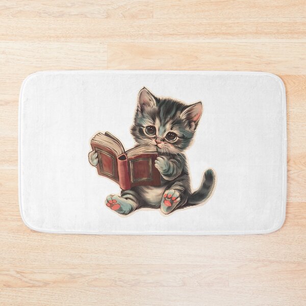 Item preview, Cute cat reading book retro children illustration designed and sold by Anbe_design.