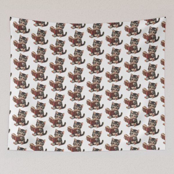 Item preview, Cute cat reading book retro children illustration designed and sold by Anbe_design.