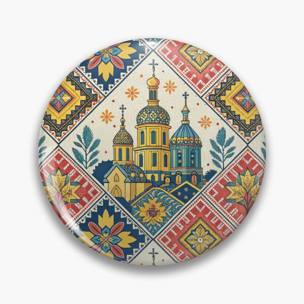 Item preview, Vibrant Ukrainian Orthodox Church Illustration with Folk Embroidery Patterns. designed and sold by RGShirtWorks.