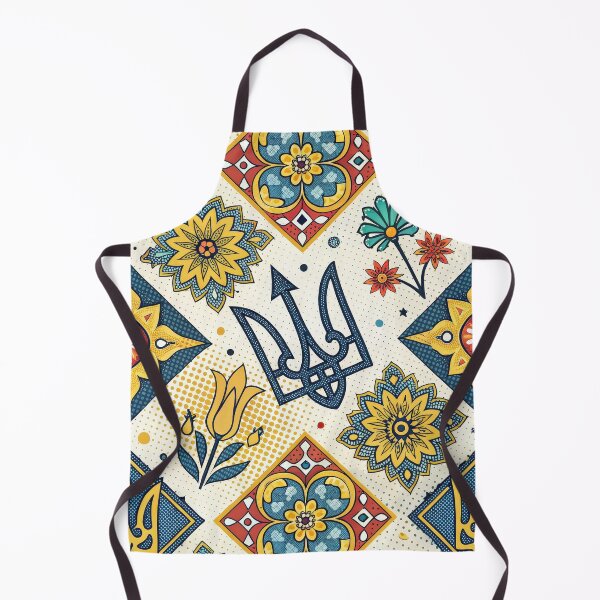 Item preview, Vibrant Ukrainian Folk Art Pattern with Tryzub and Flowers. designed and sold by RGShirtWorks.