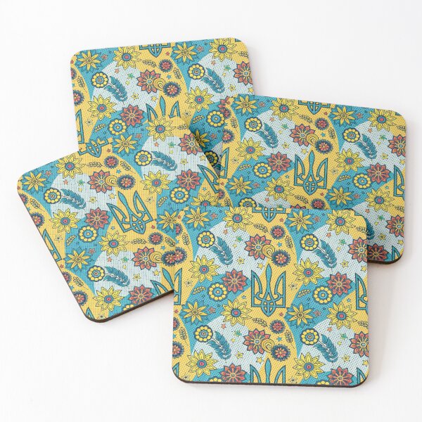 Item preview, Vibrant Ukrainian Tryzub and Floral Folk Art Pattern. designed and sold by RGShirtWorks.