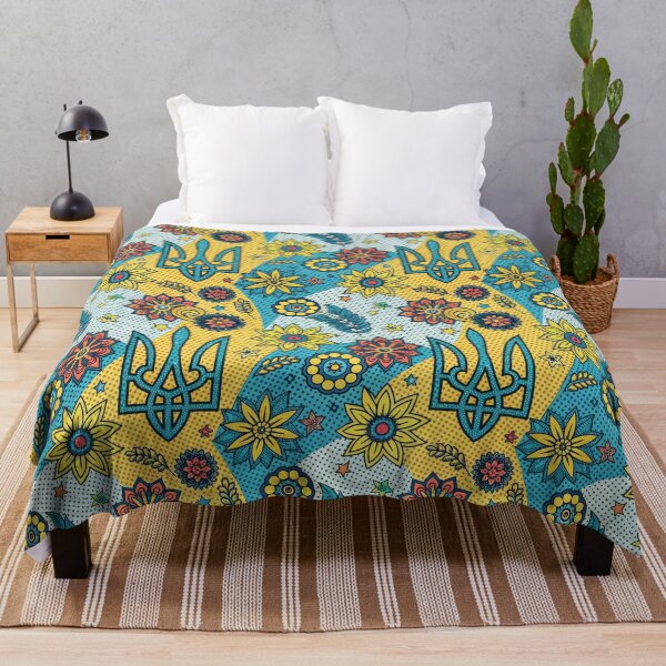 Item preview, Vibrant Ukrainian Tryzub and Floral Folk Art Pattern. designed and sold by ML-Media.