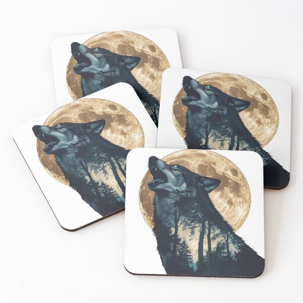 Item preview, Lunar Howl – Double Exposure Wolf Art designed and sold by BestZoneStore.