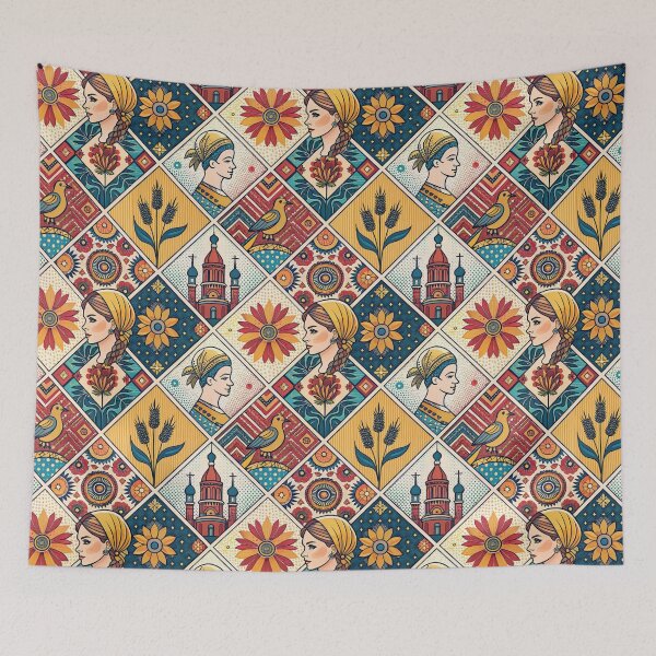 Item preview, Vibrant Slavic Folk Art Seamless Pattern with Traditional Motifs. designed and sold by RGShirtWorks.