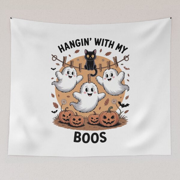 Item preview, Hangin With My Boos Halloween Ghosts designed and sold by WalshDrawnLaugh.