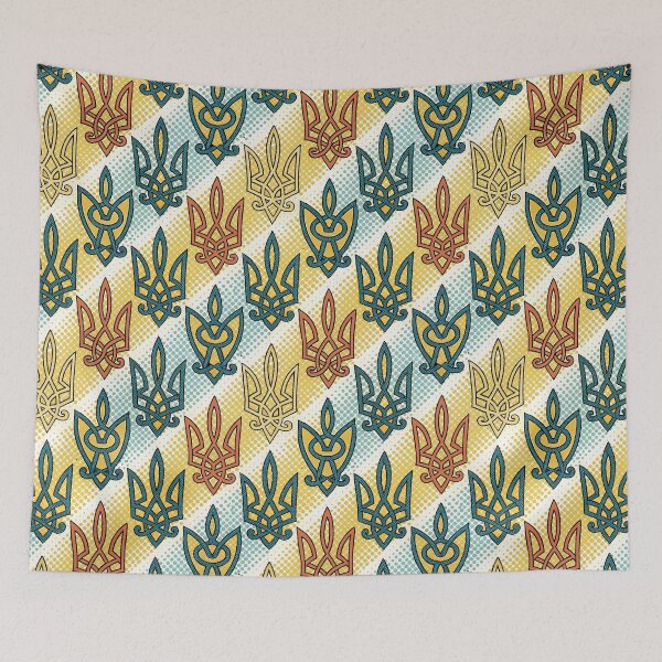 Item preview, Ukrainian Tryzub Trident Seamless Pattern. designed and sold by RGShirtWorks.
