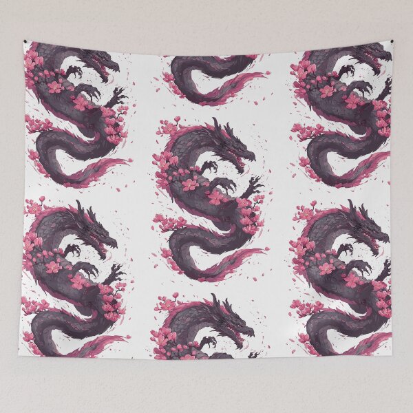 Item preview, Japanese Dragon - Blooming Wrath in Sakura Storm designed and sold by bapupa.