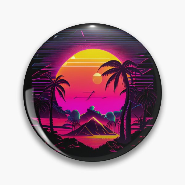 Item preview, Synthwave Sunrise over the Mountains designed and sold by LukeAiWalker.