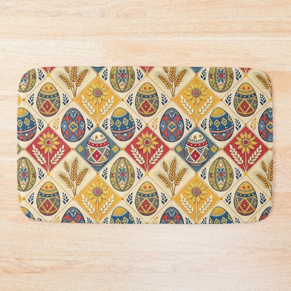 Item preview, Vibrant Folk Art Easter Pattern with Ornate Eggs, Wheat, and Flowers. designed and sold by RGShirtWorks.