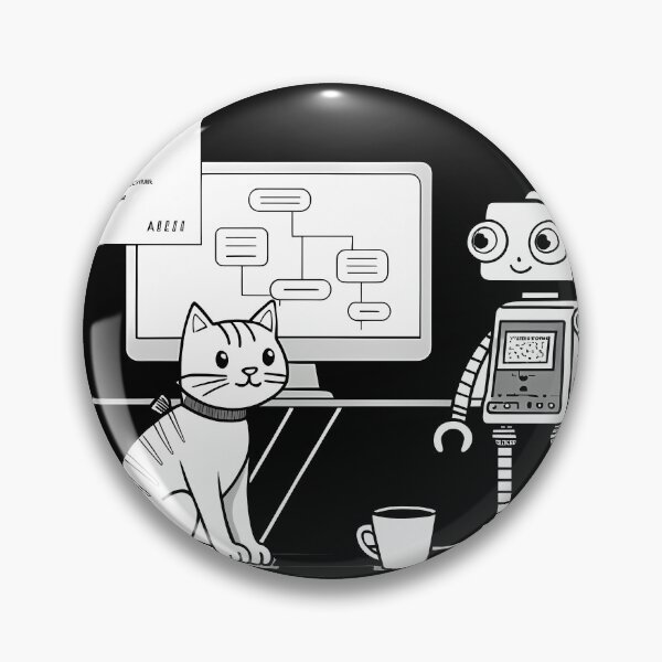 Item preview, Cute Cat Programming Robot – Funny AI & Coding Art for Students & Developers designed and sold by RAZ1995.