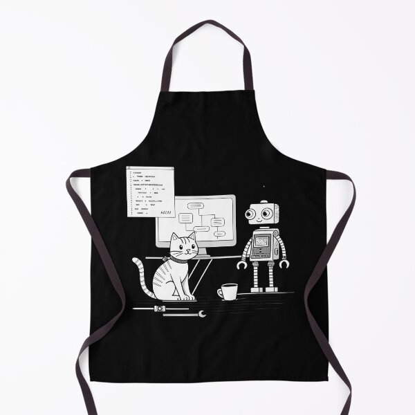 Item preview, Cute Cat Programming Robot – Funny AI & Coding Art for Students & Developers designed and sold by RAZ1995.