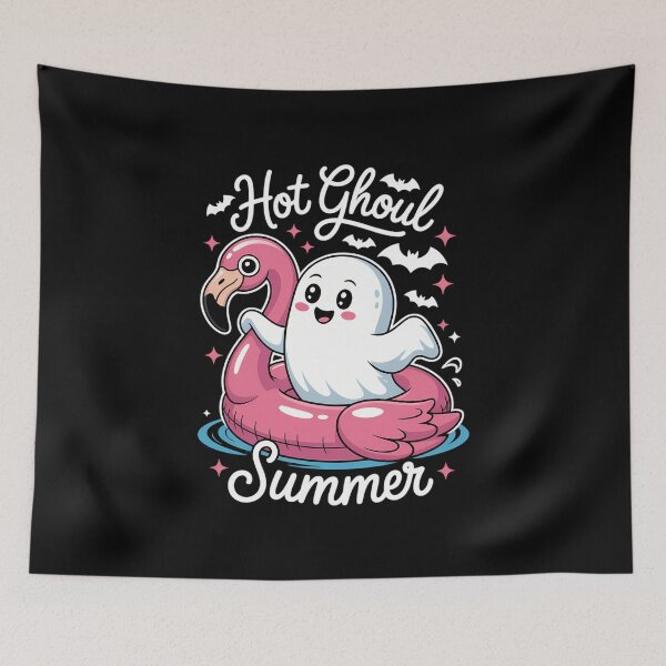 Item preview, Hot Ghoul Summer Flamingo Ghost Summerween designed and sold by WalshDrawnLaugh.