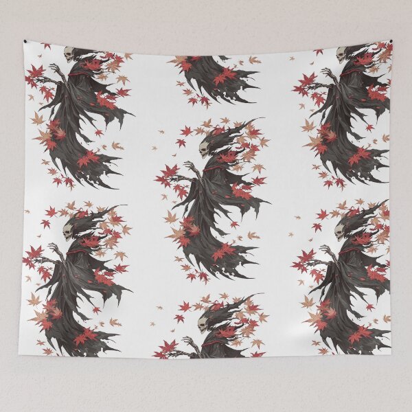 Item preview, Japanese Ghost - Bone‑Masked Wraith Among Leaves designed and sold by bapupa.