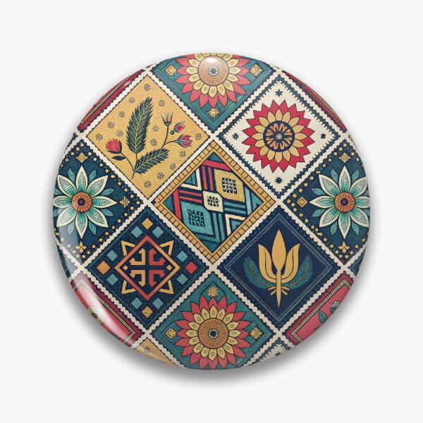 Item preview, Vibrant Bohemian Patchwork Pattern with Floral and Geometric Motifs. designed and sold by ML-Media.