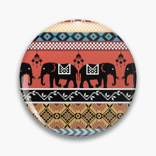 Item preview, Elephant pixel art ethnics pattern. Cross-Stitch Embroidery. designed and sold by Aumpuk.