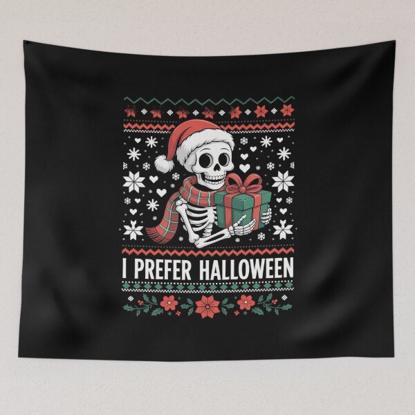Item preview, I Prefer Halloween Skeleton Xmas Family Merry Christmas designed and sold by WalshDrawnLaugh.