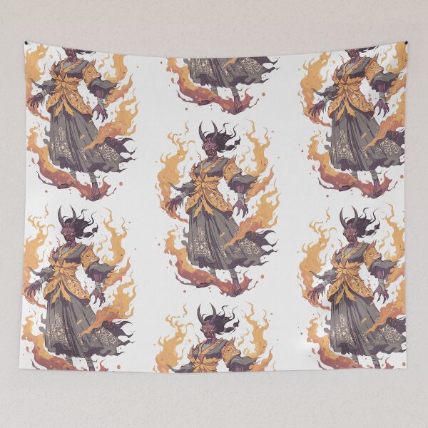 Item preview, Japanese Hannya - Fiery Oni in Ritual Dress designed and sold by bapupa.