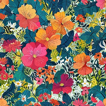 Artwork thumbnail, Colorful Botanical Pattern by CoolPixels