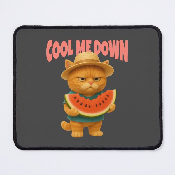 Item preview, Grumpy Cat with Watermelon – Cool Me Down Summer Mood designed and sold by iamwonderkitty.