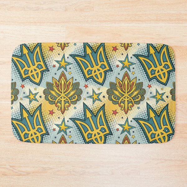 Item preview, Ukrainian Tryzub Pop Art Emblem Illustration with Stars and Halftone Dots. designed and sold by RGShirtWorks.