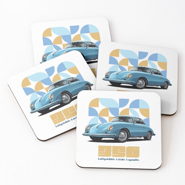 Item preview, 356 Light Blue Retro Coupe Vintage 50s Car Art designed and sold by Ride & Relive.