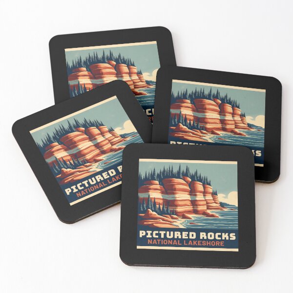 Item preview, Pictured Rocks National Lakeshore – Vintage Michigan Nature Design designed and sold by AlessaHelios.