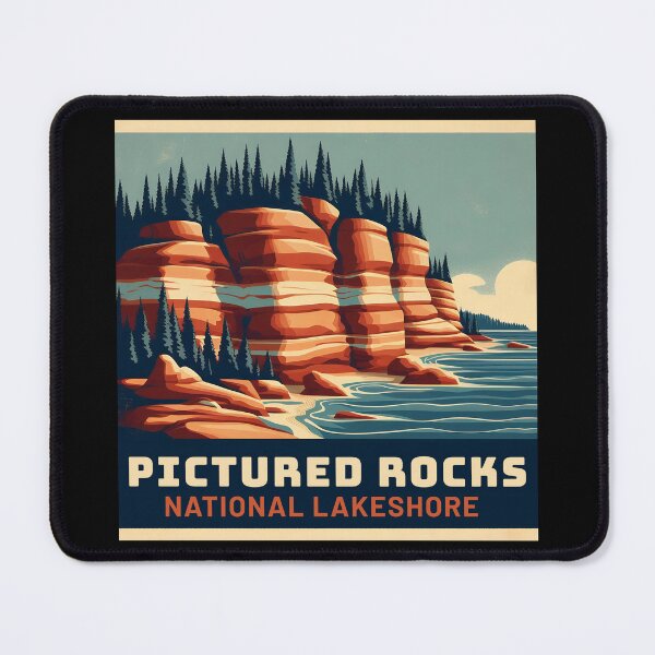 Item preview, Pictured Rocks National Lakeshore – Vintage Michigan Nature Design designed and sold by AlessaHelios.