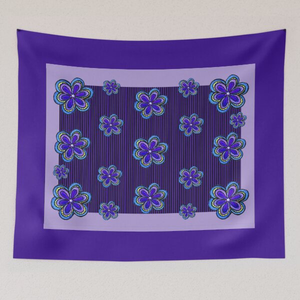 Item preview, Blue Hand Drawn Flower Pattern designed and sold by kel72.