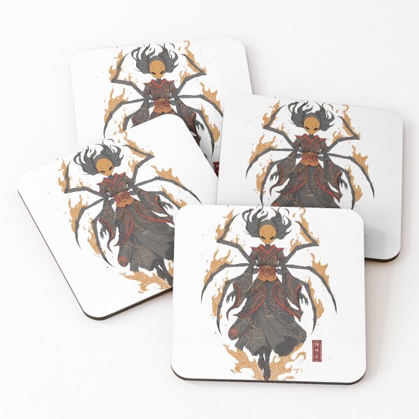 Item preview, Jorogumo Yokai - Spider Demon in Fiery Kimono designed and sold by bapupa.