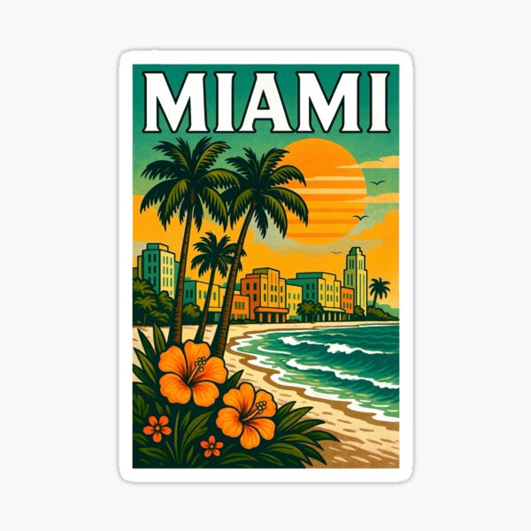 Item preview, Miami, Florida USA - Beach Scene designed and sold by FineArtsPro.