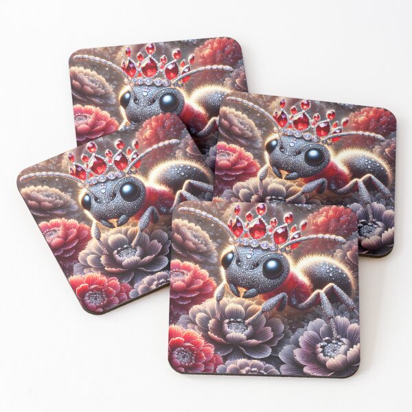 Item preview, Silverine Ant Queen – Bejeweled Majesty with Ruby Crown designed and sold by EmeraldeaArt.